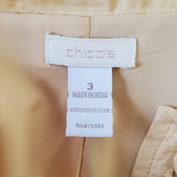 Chico's Pleated Lightweight Jacket Size 3 US 16-18 Lined Shacket Office Neutral - Picture 9 of 11